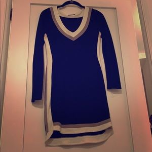 Dress with side stripe